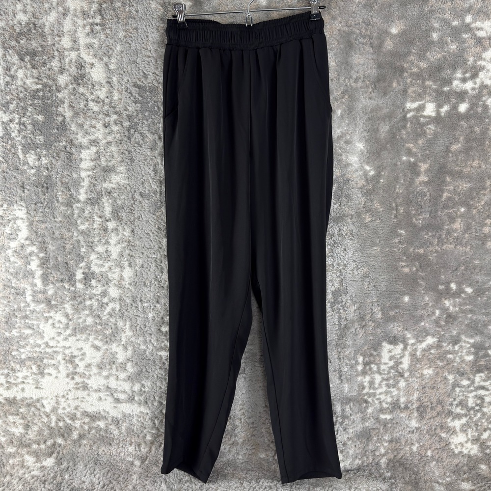 Melloday Size L Elastic Waist Tapered Ankle‎ Casual Jogger Pants Black Women